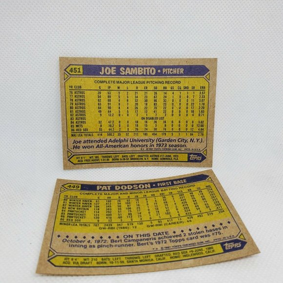 6 Vintage 1987 Boston Red Sox Topps Baseball Cards - Picture 8 of 8